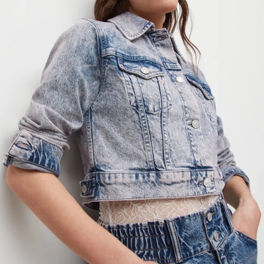 All Saints Cropped Denim Jacket - Picture 3 of 10